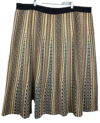 Falda Coldwater Creek Para Mujer 3X Tejido Suéter Falda Geométrica Azteca Tostado Azul Larga Foto 1 de 4