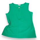 Calvin Klein Cut-out Neck Tank Top Size 0X Green Sleeveless
