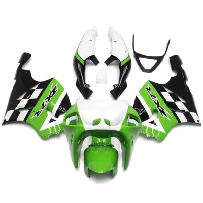 Kit de carenado blanco verde negro para carrocería de plástico Kawasaki ZX7R 1996-2002 2003 Foto 1 de 4