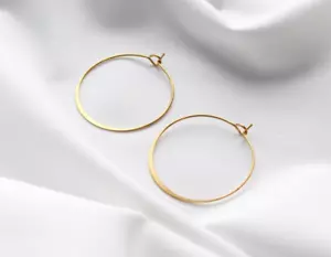 Brass Hoop Earrings | Minimalistic Earrings | Hammered Brass | Minimalist - Picture 1 of 5