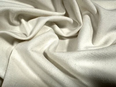 Wool Mouflon Flannel Brushed Fabric, Per Metre - Plain - Winter White - Image 1 of 3