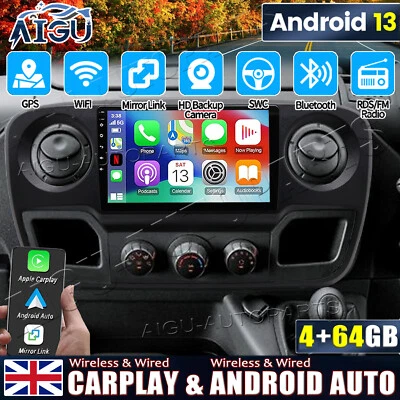 AIGU-AUTOPARTS Android13 DAB+ Stereo Radio GPS Carplay WIFI For Vauxhall Movano B Renault NV400