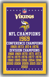 Minnesota Vikings Champions Memorable Flag 90x150cm3x5ft Fan Apparel best banner