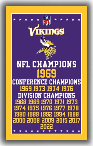 Minnesota Vikings Champions Memorable Flag 90x150cm3x5ft Fan Apparel best banner Cover
