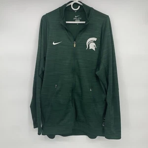 Nike Michigan State Spartans Jacket Mens XL Dri Fit Elite full Zip Green - Picture 1 of 7