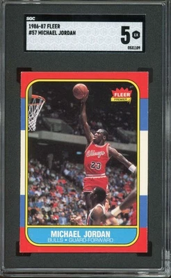 1986 Fleer Basketball - #57 Michael Jordan ROOKIE HOF - SGC 5 Chicago Bulls - Imagem 1 de 2