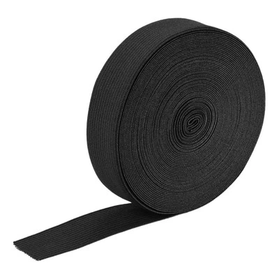 Bandas elásticas para coser 2,5 cm 10 yardas carrete elástico tejido negro alta elasticidad Foto 1 de 4
