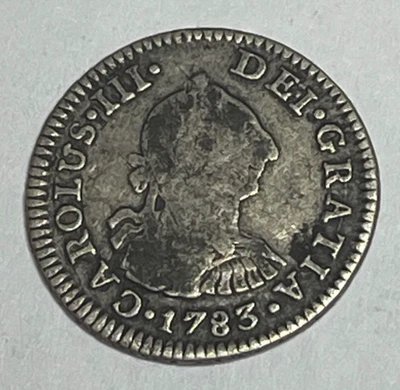 1783 Mexico Mo FF 1/2 Real F-VF Fine-Very Fine Dirty - Image 1 of 2