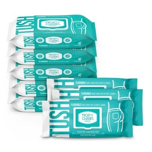 Nice 'N Clean Flushable Wipes Aloe & Vitamin E 8 Packs of 42 Ct - Picture 1 of 9