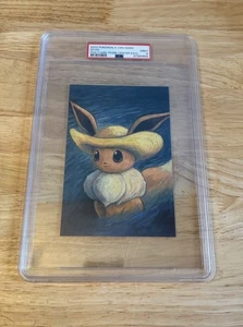 2023 POKEMON X VAN GOGH POSTCARD POKEMON CENTER EXCLUSIVE EEVEE PSA 9 - Picture 1 of 6