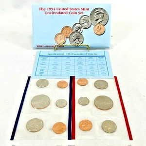 1994 U.S. Mint Uncirculated 12 Coin Set (P & D Mint Marks, Original Envelope) 24 - Picture 1 of 11