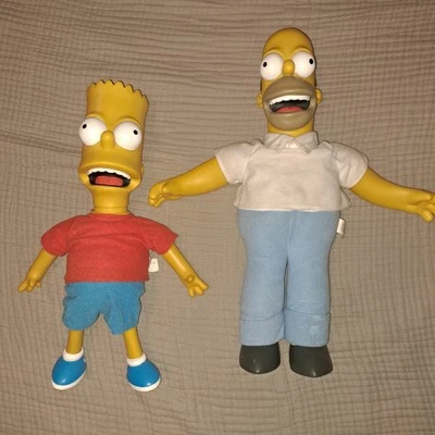 The Simpsons TV Homer & Bart Simpson Interactive Talking Figures By Playmates  - Image 1 of 4