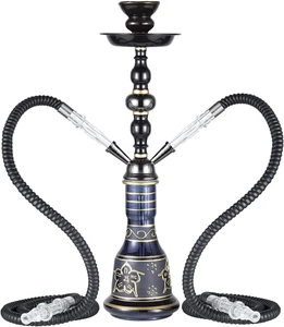 20" Hookah Set - 2 Hose Premium Shisha Hookah Kit with Glass Vase, Ceramic Bowl - Picture 1 of 12