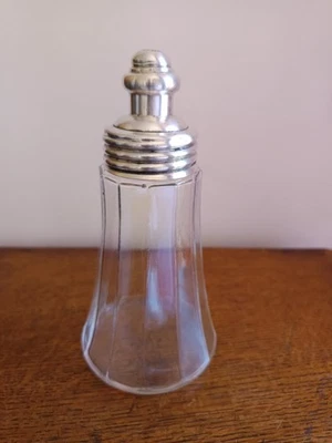 Saupoudreuse La Parfaite SGDG verre métal argent design XX art déco France  - Photo 1/4