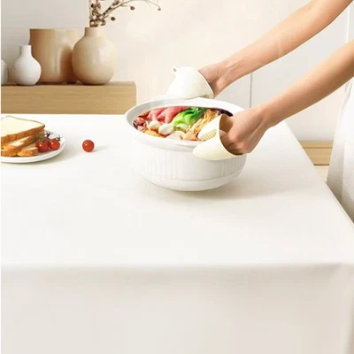 Rectangular Gray Waterproof Tablecloth for Weddings For Parties Wrinkle - Image 1 of 4