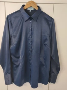 Hawes & Curtis Women's Blue Blouse, Poly Satin. Size 18. Little Used - Picture 1 of 2