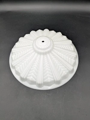 Plafonnier lustre en verre moulé pressé art déco 1930 - Photo 1/4