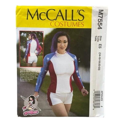 McCALL'S M7554 Misses Costume Tops Shorts Leggings Size 14-22 - Image 1 of 2