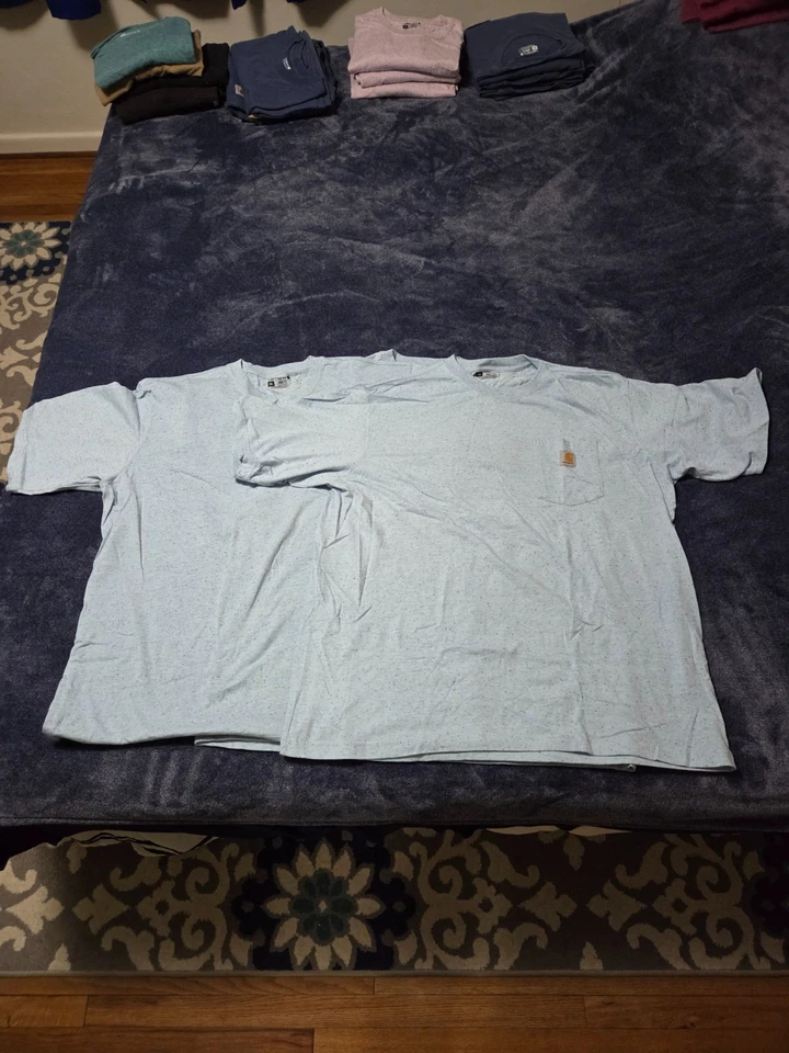 Lote de 3 camisetas Carhartt 2XL holgadas excelente estado azul súper claro Foto 1 de 1