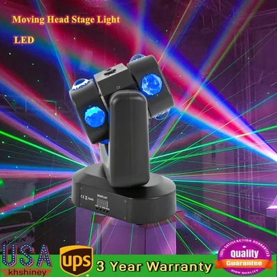 Rotating Laser Beam Moving Head 8 LED RGBW Stage Light DMX Disco Party 22CH/46CH - Image 1 of 4