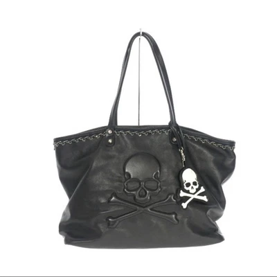 Mastermind JAPAN skull embossed leather tote bag black Handle length: 48cm Used - Image 1 of 4