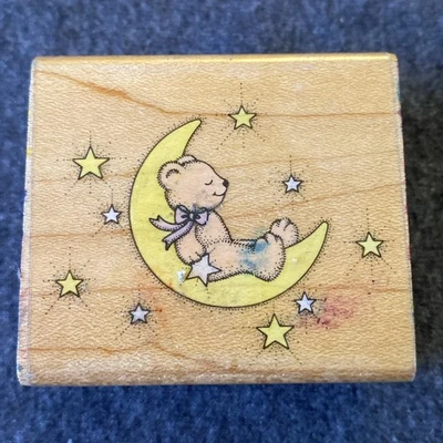 Sello de goma montado en oso lunar vintage Foto 1 de 4
