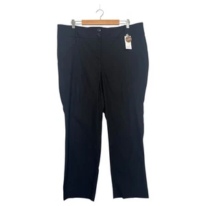 New Lane Bryant Pants Womens 20 Petite Black Straight Tighter Tummy High Rise - Picture 1 of 12