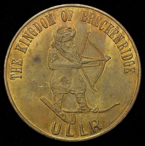 1963 Breckenridge, Colorado Kingdom Ullr Fest Winter Carnival Medal Token Brass - Picture 1 of 2