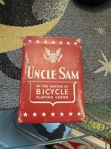 Vintage WWII ONKEL SAM RED PACK FAHRRAD SPIELKARTEN - offen aber unbenutzt - Bild 1 von 8
