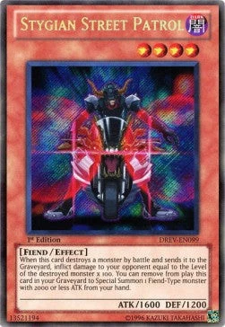 YuGiOh Stygian Street Patrol DREV-EN099 Secret Rare Amerikanisch NM unl. - Bild 1 von 2