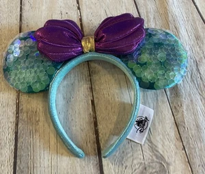Disney Parks Minnie Mouse Ears Little Mermaid Ariel Sequin Ear Headband - Picture 1 of 14