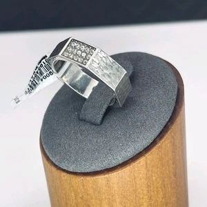 Brighton Meridian Zenith Ring Silber gehämmert pave Kristall Band Statement Größe 9 - Bild 1 von 9