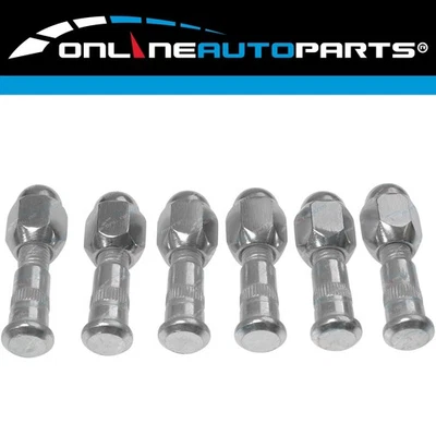 Front Set of 6 Wheel Studs + Nuts for Landcruiser 40 60 70 75 Series 1980-1999 - Image 1 of 2