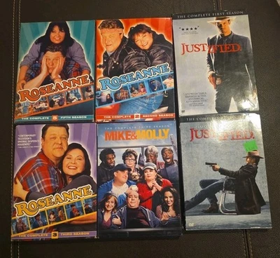 Lot of 6 TV Show DVD Seasons: Justified, Mike & Molly, Roseanne - Image 1 of 2