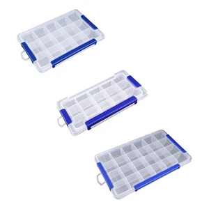 Clear Organizer Box Tackle Box Portable Storage Case for Nail Art Decorations - Picture 1 of 20