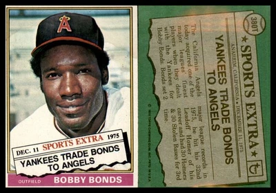 1976 Topps intercambiado Yankees intercambio Bobby Bonds to Angels - Lote de 9 cartas Foto 1 de 4