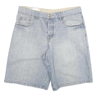 Shorts masculino OAKLEY azul denim casual XL W34 mistura de algodão ajuste clássico lavagem leve - Imagem 1 de 4