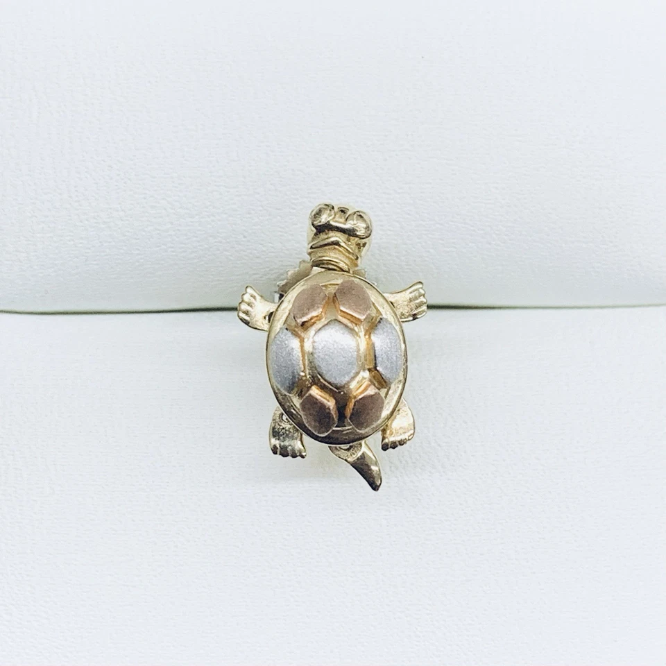 Un solo arete de oro amarillo de 14k tortuga de 2 tonos 1,9 g Foto 1 de 1