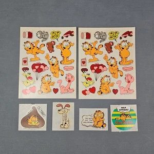 Vtg 1978 Garfield Stickers Loose Sheets & Single Scratch Sniff Odie Nermal  - Picture 1 of 6
