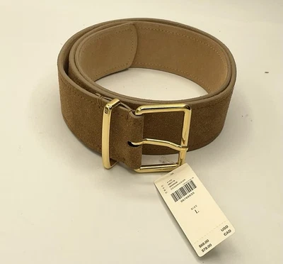 Cinturón Anthropologie 100 % gamuza genuina cedro, talla L, hebilla de latón y guardián nuevo con etiquetas Foto 1 de 4