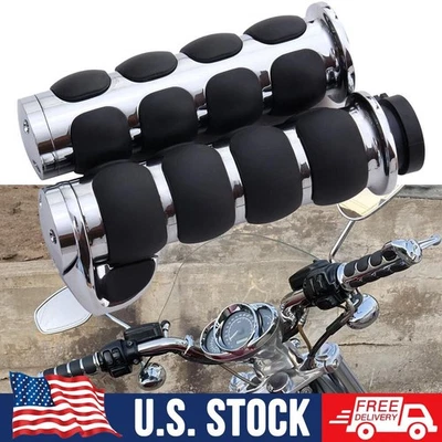 1" Motorcycle Handlebar Hand Grips For Harley Honda Kawasaki Suzuki Yamaha Foto 1 de 4