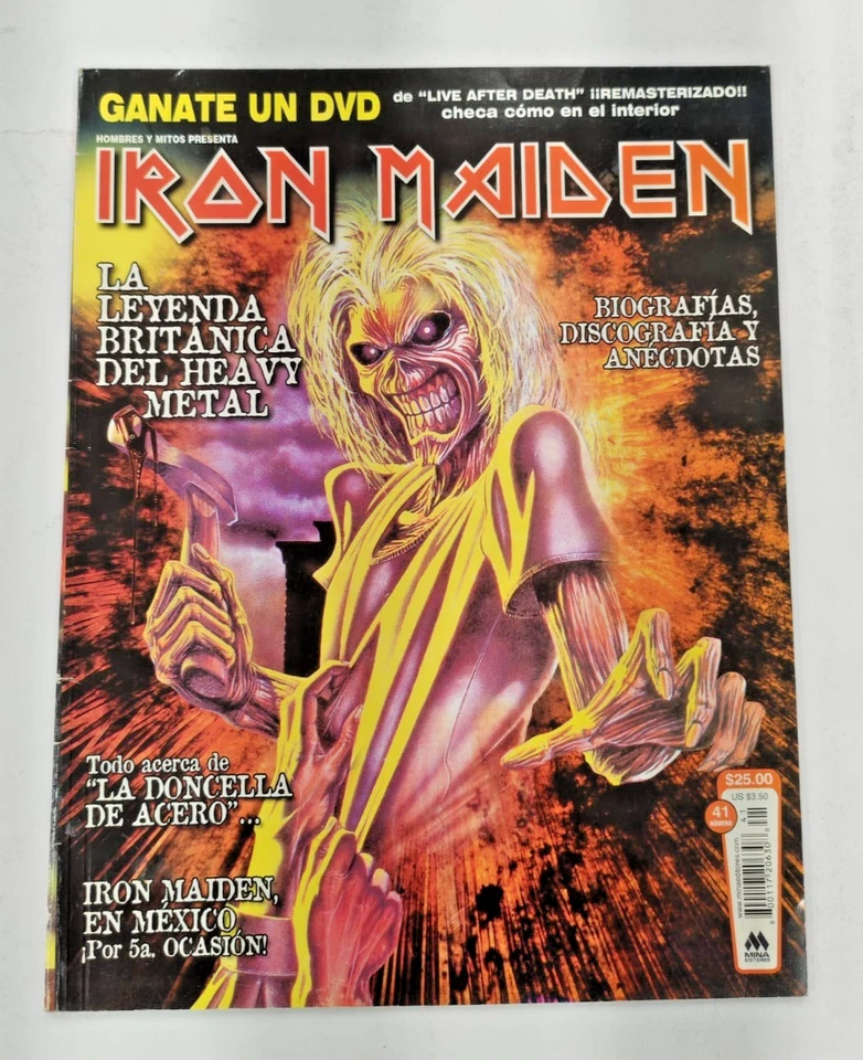 HOMBRES Y MITOS, MAXICAN MAGAZINE, No.41 SEPTEMBER 2008, IRON MAIDEN ON COVER - Image 1 of 4