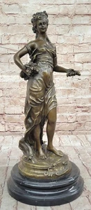 Figura femenina estilo antiguo estatua de bronce de Cibeles diosa de la abundancia - Imagen 1 de 10