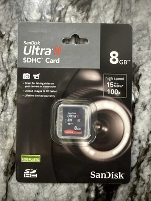 SanDisk Ultra II 8GB, Class 2 15MB/s - SDHC Card - SDSDH-008G-AW11 - Image 1 of 2