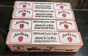 Vintage Jim Bean Druckguss Peterbilt Traktor Anhänger abschließbar Coin Bank Replica Lot - Bild 1 von 3