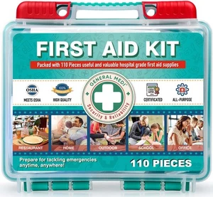 Kit de Primeros Auxilios Pequeño 110 Piezas - Estuche Rígido Caja de Primeros Auxilios - Contiene Premium Me... - Imagen 1 de 9