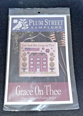 NEW Autumn Cottage Plum Street Samplers Pattern Chart c2022 Paulette Stewart - Image 1 of 3
