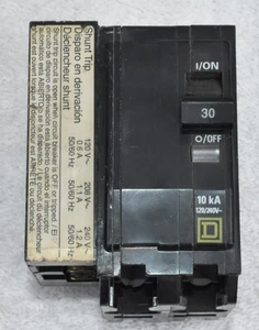 Unused Square D QOB2301021 Shunt Trip Circuit Breaker 30A 2-Pole 120/240 - Picture 1 of 8