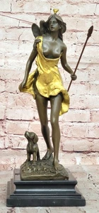 French Art Deco Bronze sculpture of Diana the Huntress Signed Aldo Vitaleh Gift - Picture 1 of 10