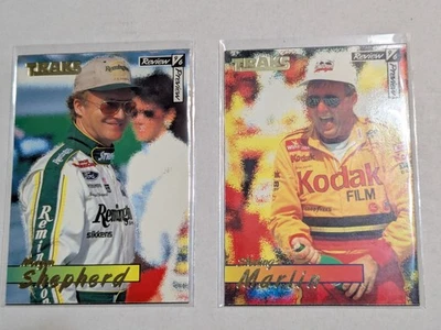 Traks 1996 Review/Preview Magnets - Morgan Shepherd / Sterling Marlin - NM - Image 1 of 4